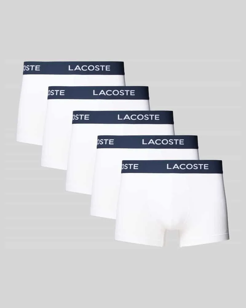 Lacoste Trunks mit elastischem Logo-Bund im 5er-Pack 