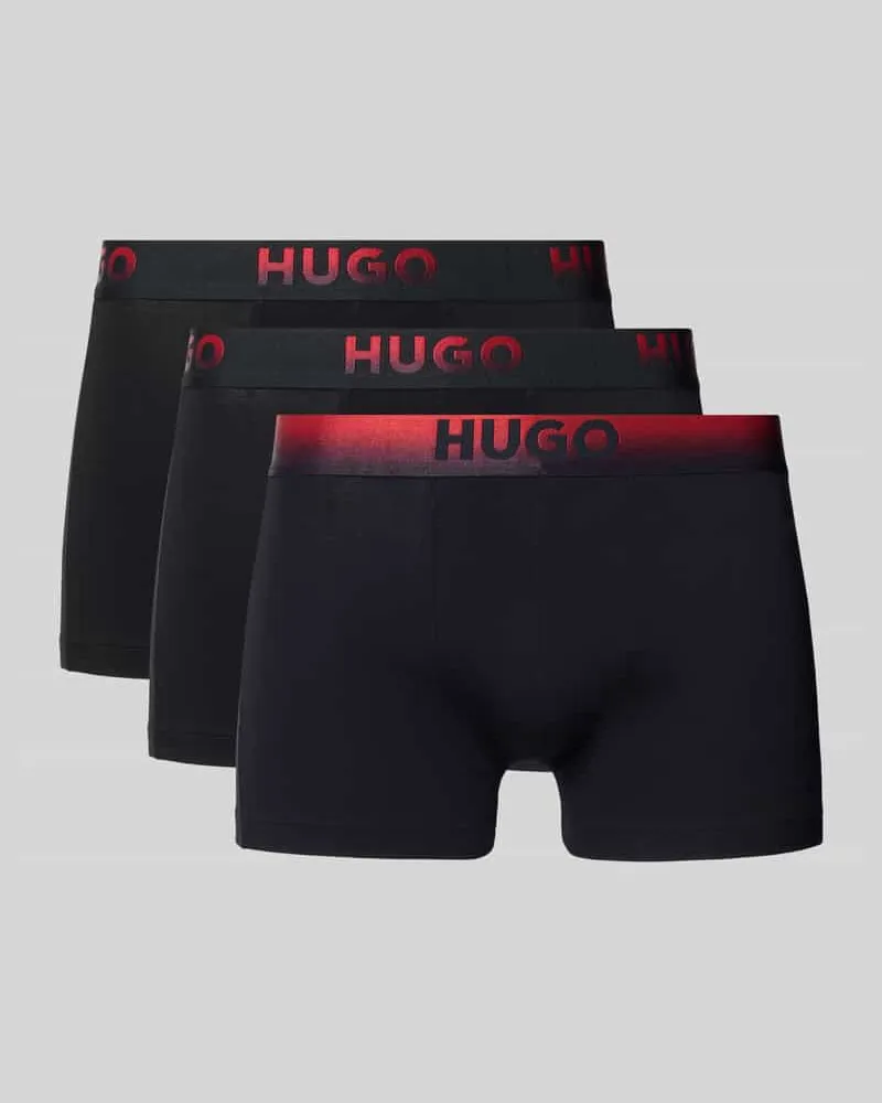 HUGO BOSS Slim Fit Trunks aus Baumwoll-Mix im 3er-Pack Black