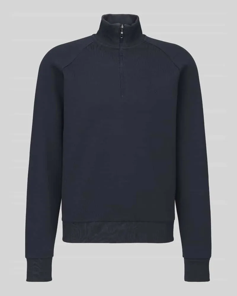 HUGO BOSS Sweatshirt mit Troyerkragen Marine
