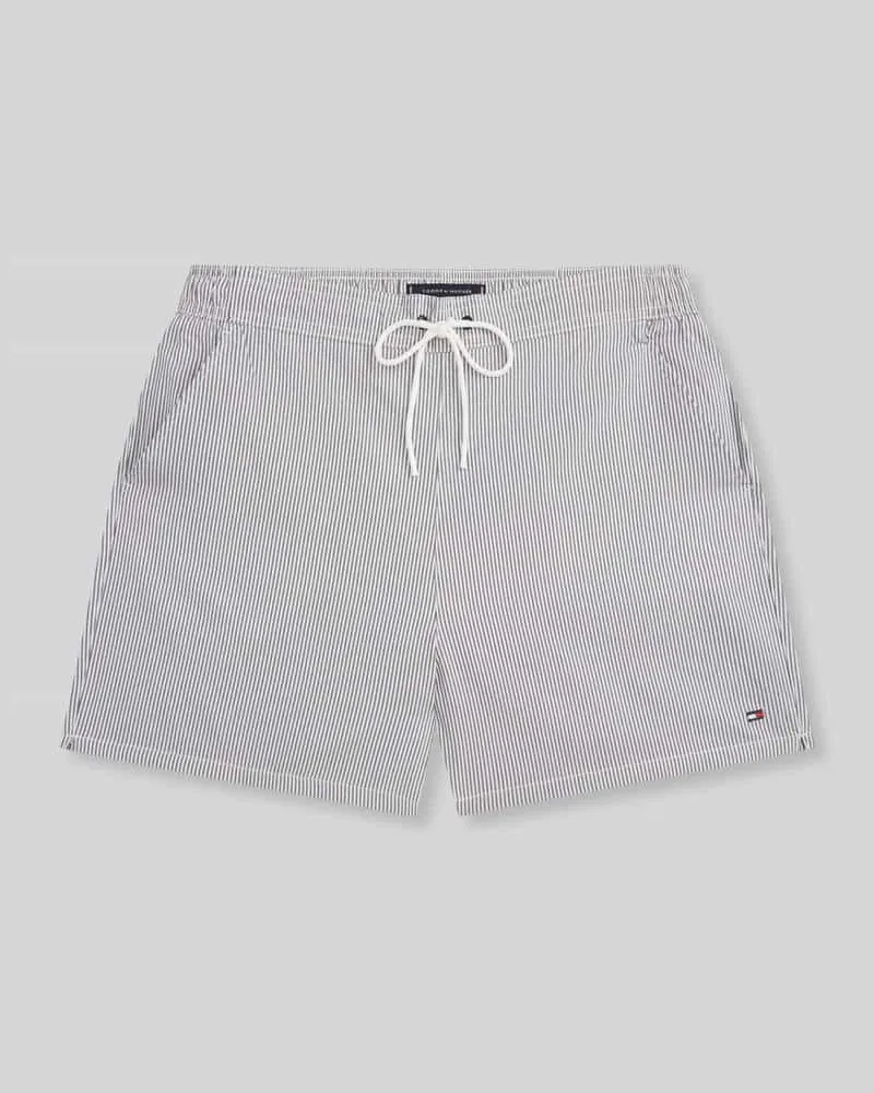 Tommy Hilfiger Regular Fit Badehose mit Label Stitching Dunkelblau