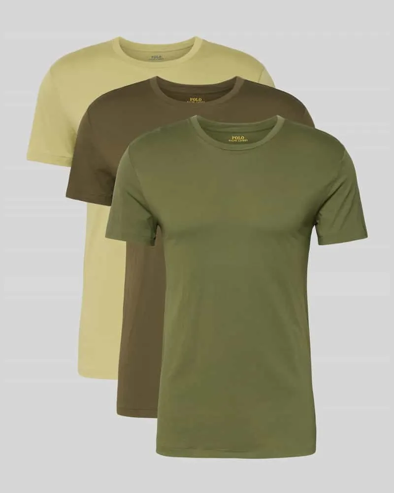 Ralph Lauren Slim Fit T-Shirt aus reiner Baumwolle im 3er-Pack Khaki