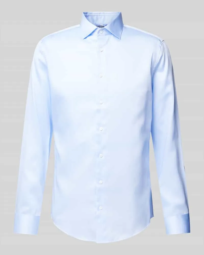 Seidensticker Slim Fit Businesshemd aus Satin Bleu