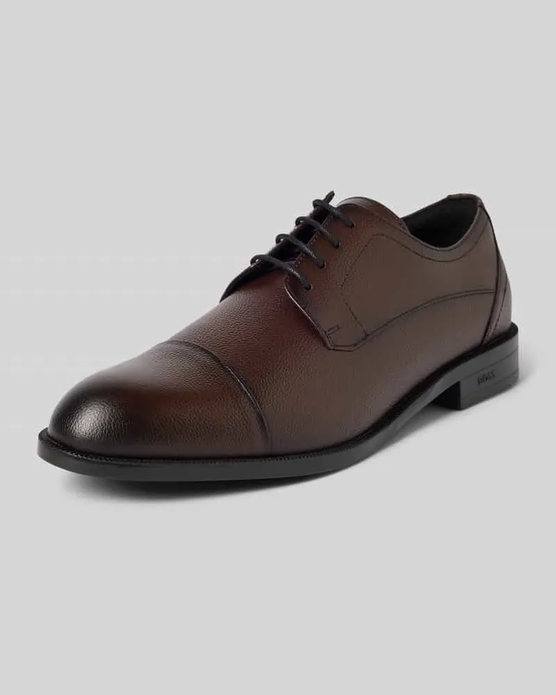 HUGO BOSS Schnürschuhe aus echtem Leder Modell 'Tayil_Derb Dunkelbraun