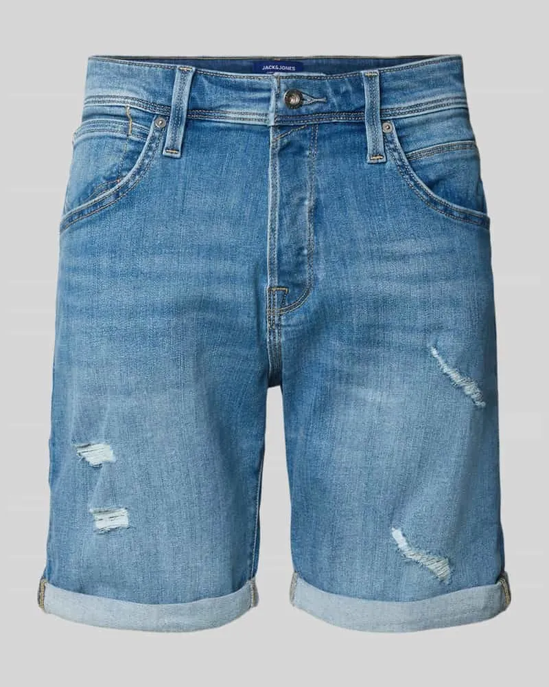 Jack & Jones Regular Fit Jeansshorts im 5-Pocket-Design Modell 'RICK 