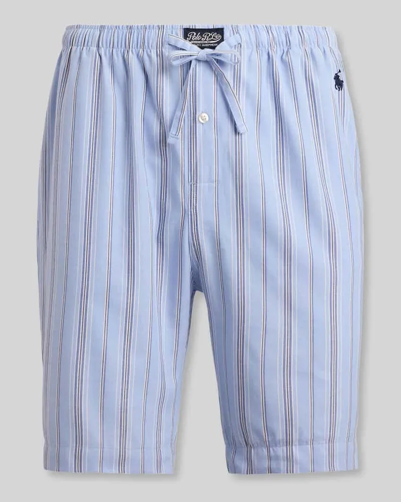 Ralph Lauren Regular Fit Pyjama-Shorts aus reiner Baumwolle Blau