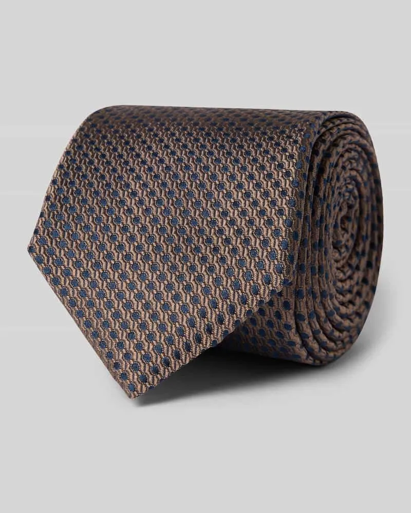 Olymp Seidenkrawatte aus reiner Seide (6,5 cm Mittelbraun