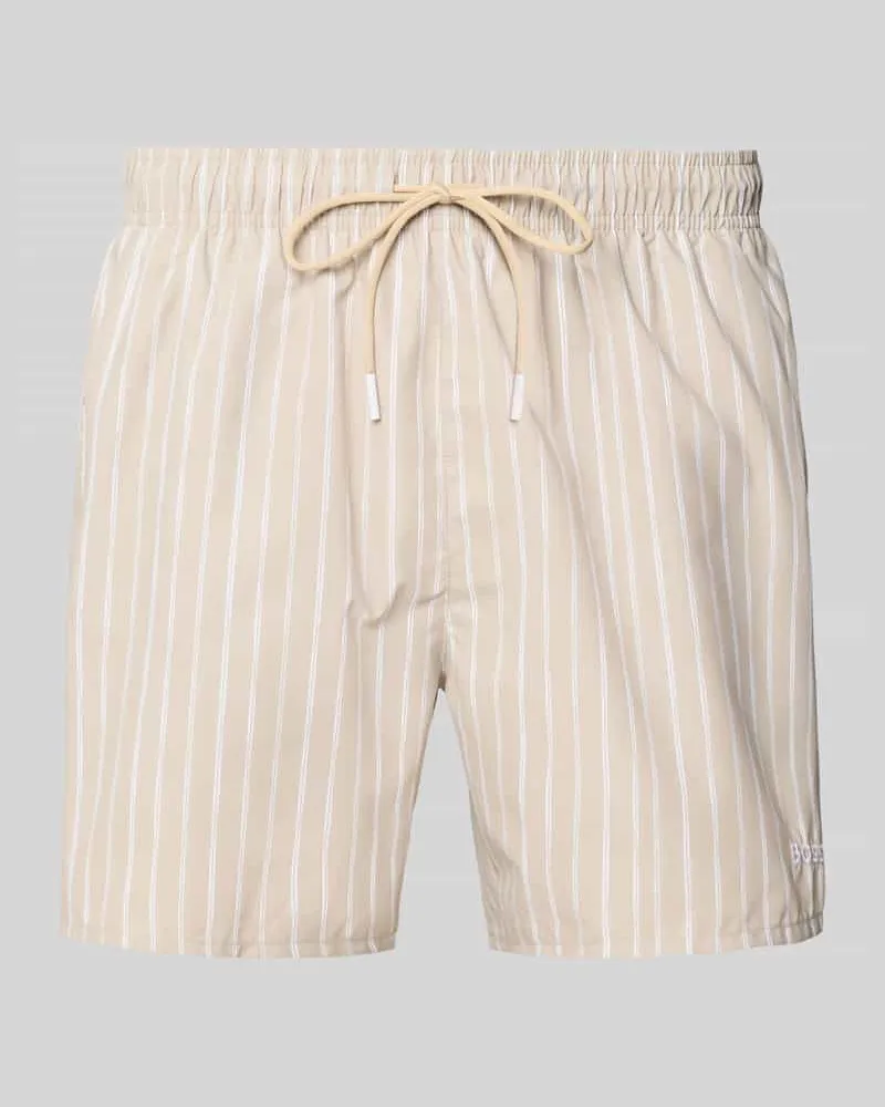 HUGO BOSS Badeshorts aus schnell trocknendem Material Sand
