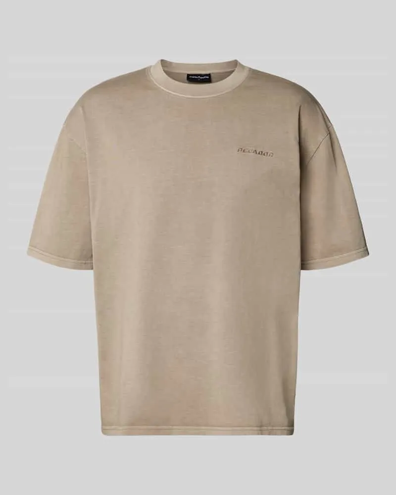 PEGADOR Oversized T-Shirt mit Label-Stitching Graphit