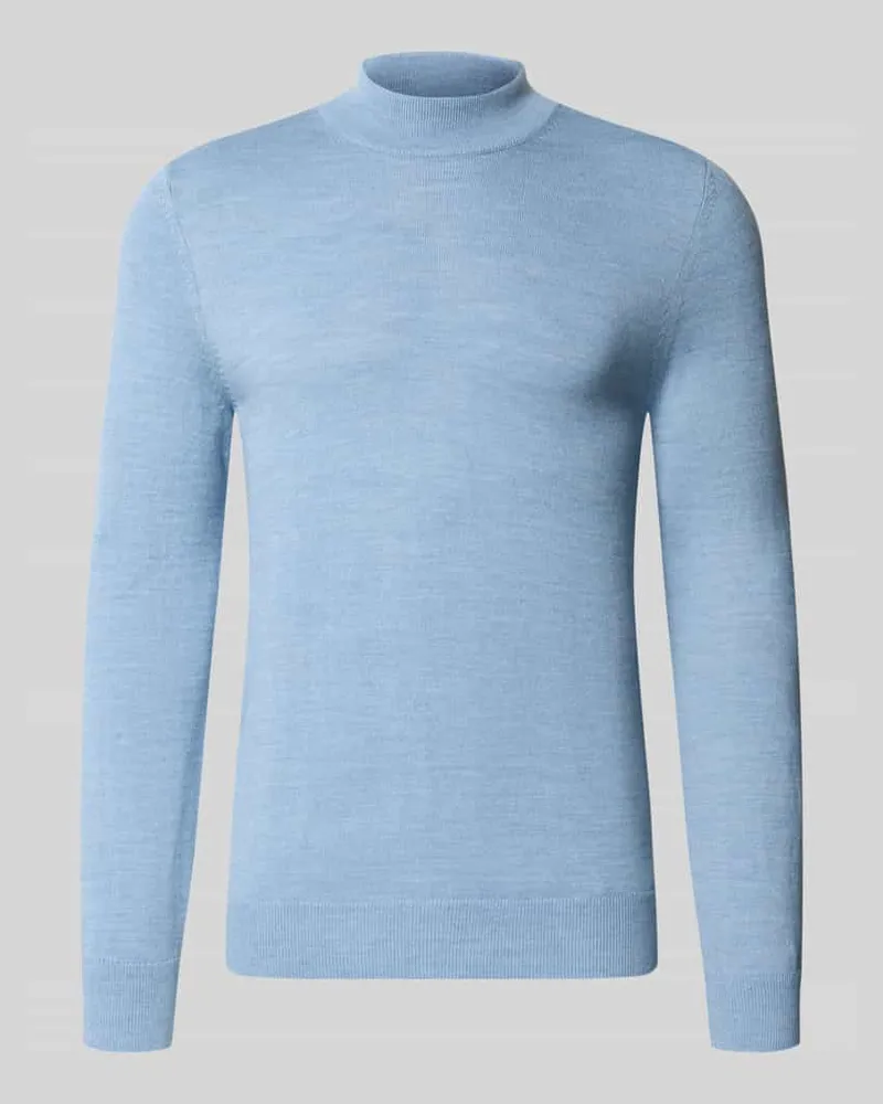 Christian Berg Regular Fit Turtleneck aus Woll-Mix Hellblau