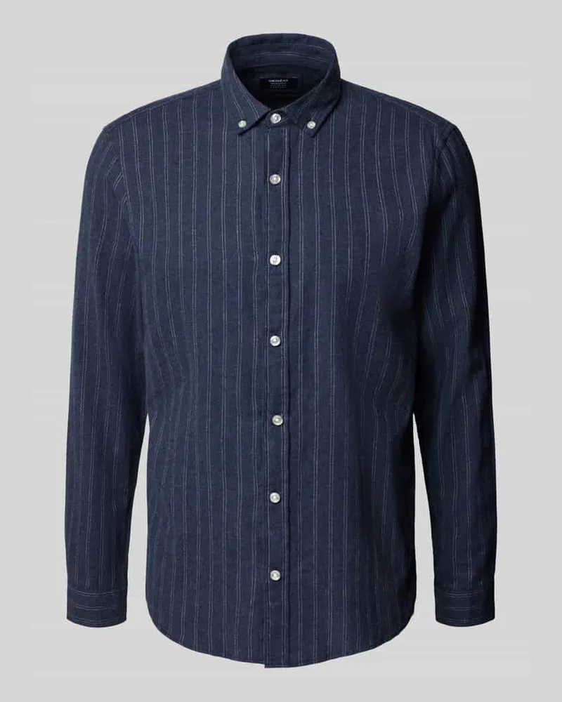 McNeal Slim Fit Freizeithemd mit Button-Down-Kragen Dunkelblau