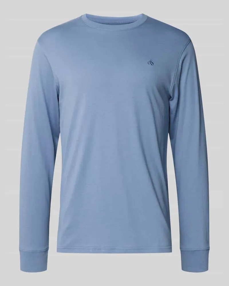 Scotch&Soda Longsleeve mit gerippten Abschlüssen Hellblau