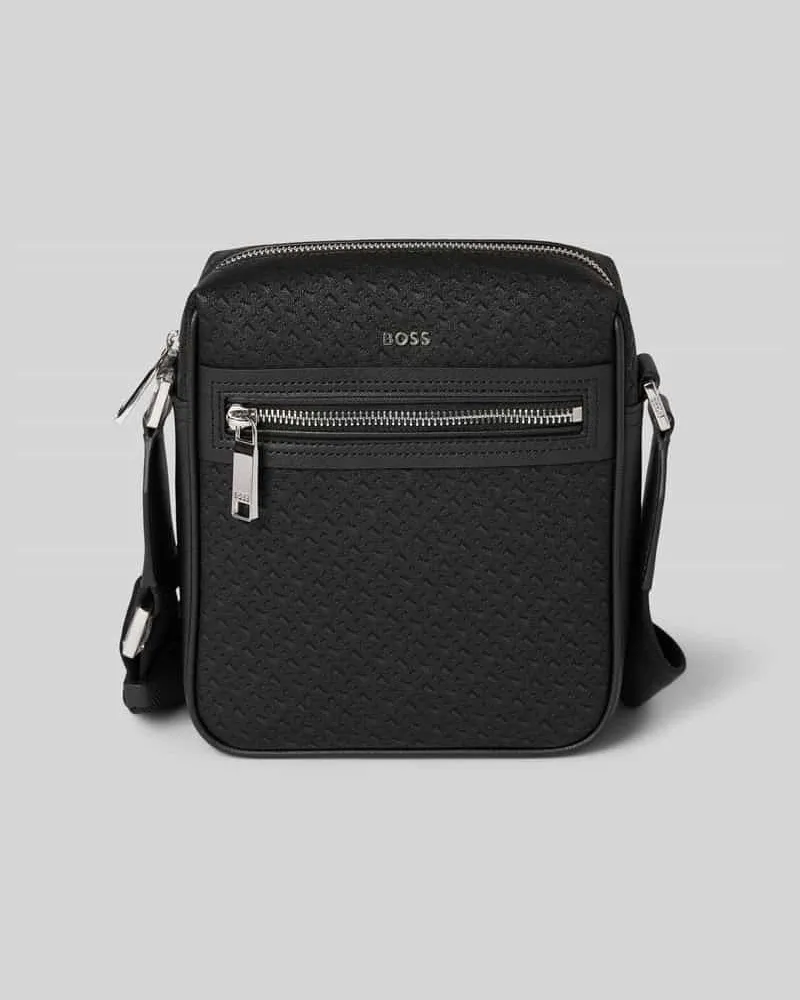 HUGO BOSS Umhängetasche mit Logo-Applikation Black