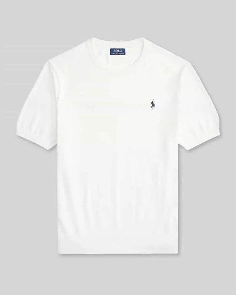 Ralph Lauren Slim Fit T-Shirt aus reiner Baumwolle Weiss