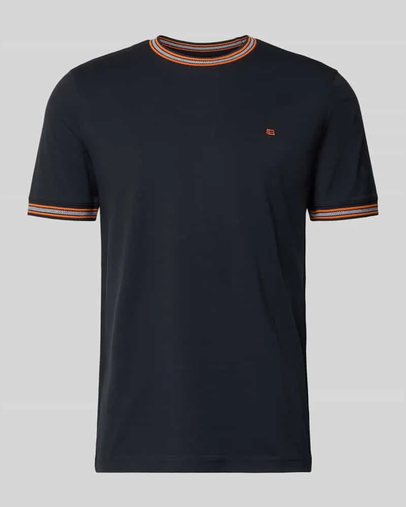 Christian Berg Regular Fit T-Shirt mit Logo-Stitching Dunkelblau