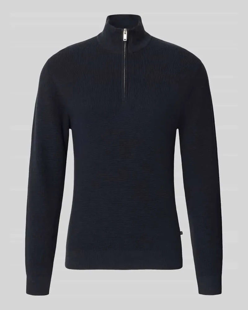 Matinique Slim Fit Troyer aus Baumwoll-Mix Marine