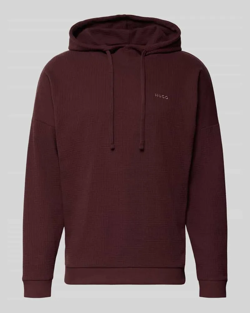 HUGO BOSS Regular Fit Hoodie aus Baumwoll-Mix Modell 'AUSTIN Aubergine