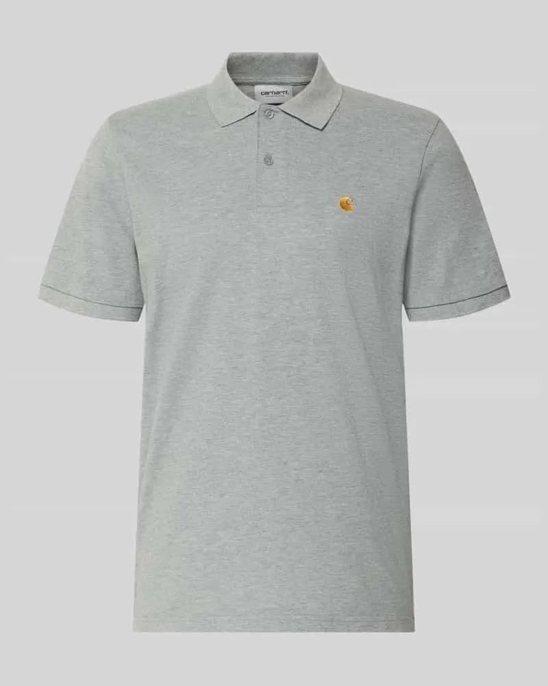 Carhartt WIP Regular Fit Poloshirt mit Label-Stitching Mittelgrau