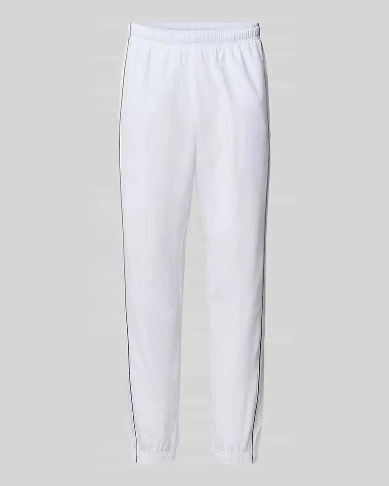 Lacoste Regular Fit Trainingshose mit Logo-Patch Weiss