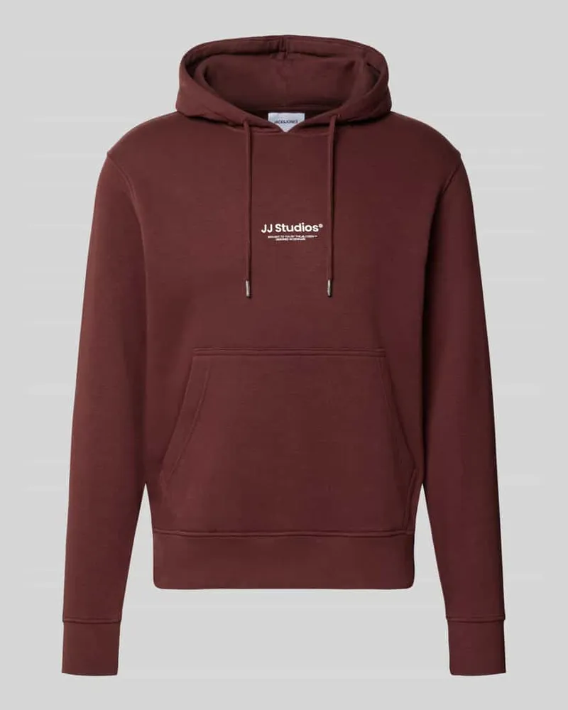 Jack & Jones Regular Fit Hoodie aus Baumwoll-Mix Modell 'Soho Bordeaux
