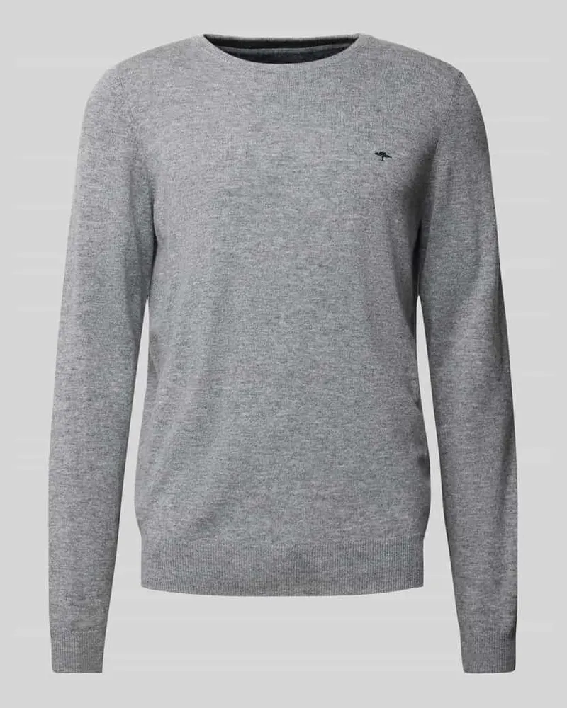 Fynch-Hatton Regular Fit Strickpullover aus Woll-Kaschmir-Mix Hellgrau