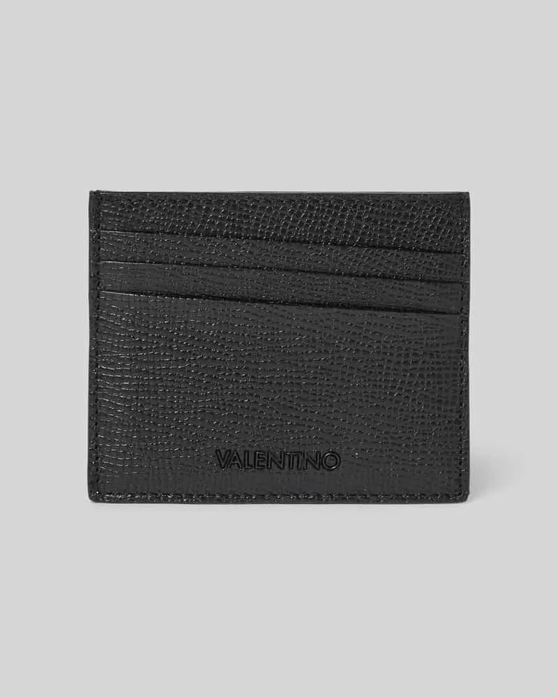 Valentino Garavani Lederkartenetui mit Label-Applikation Modell 'CHICO Black