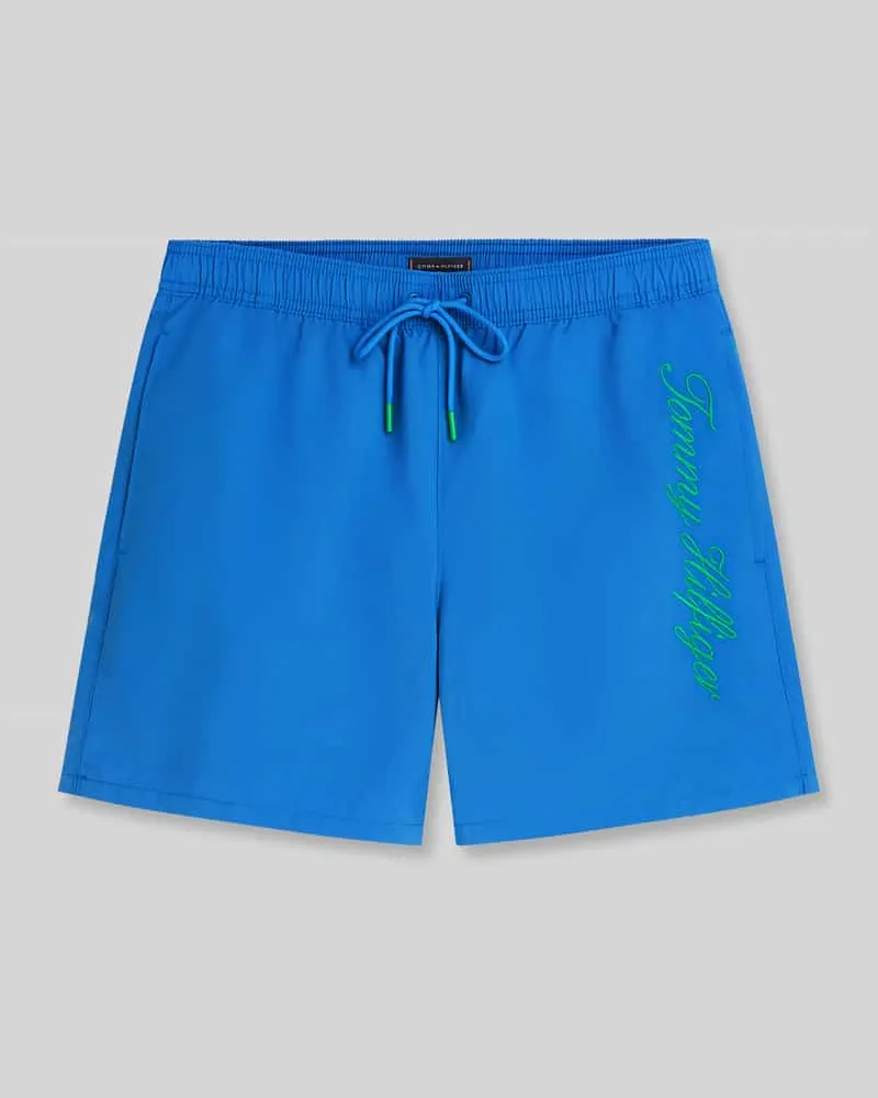 Tommy Hilfiger Regular Fit Badeshorts mit Label-Stitching Royal