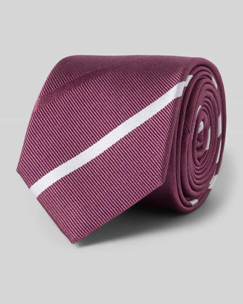 Olymp Seidenkrawatte aus reine Krawatte mit Logo-Patch (6,5 cm Bordeaux