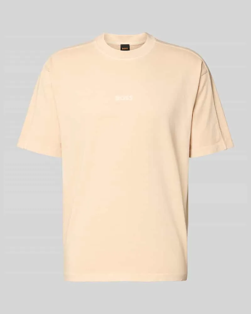 HUGO BOSS Relaxed Fit T-Shirt aus reiner Baumwolle Modell 'TE_TILE Apricot