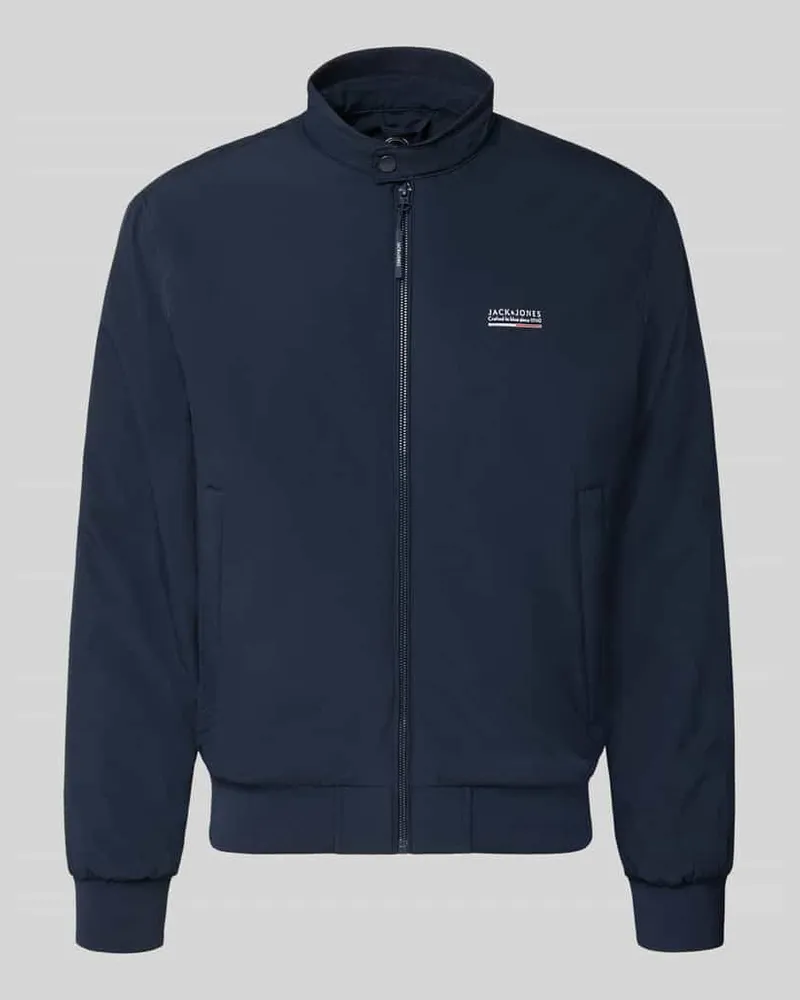 Jack & Jones Regular Fit Bomberjacke mit Logo Modell 'BROOKLYN Dunkelblau