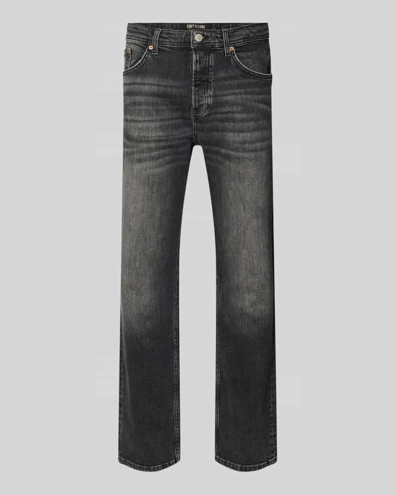 Only & Sons Straight Fit Jeans aus Baumwoll-Mix Modell 'EDGE PERFORMANCE WB 38 Black