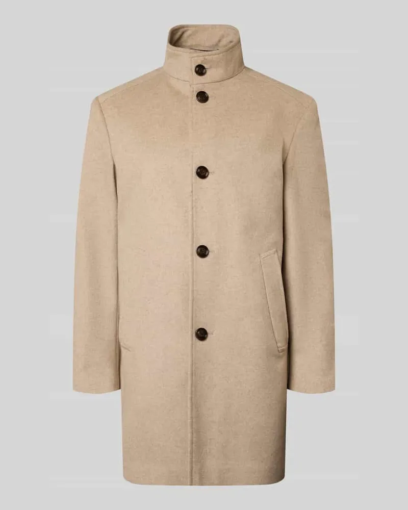 JOOP! Regular Fit Mantel aus Woll-Mix Modell 'MARAN Beige