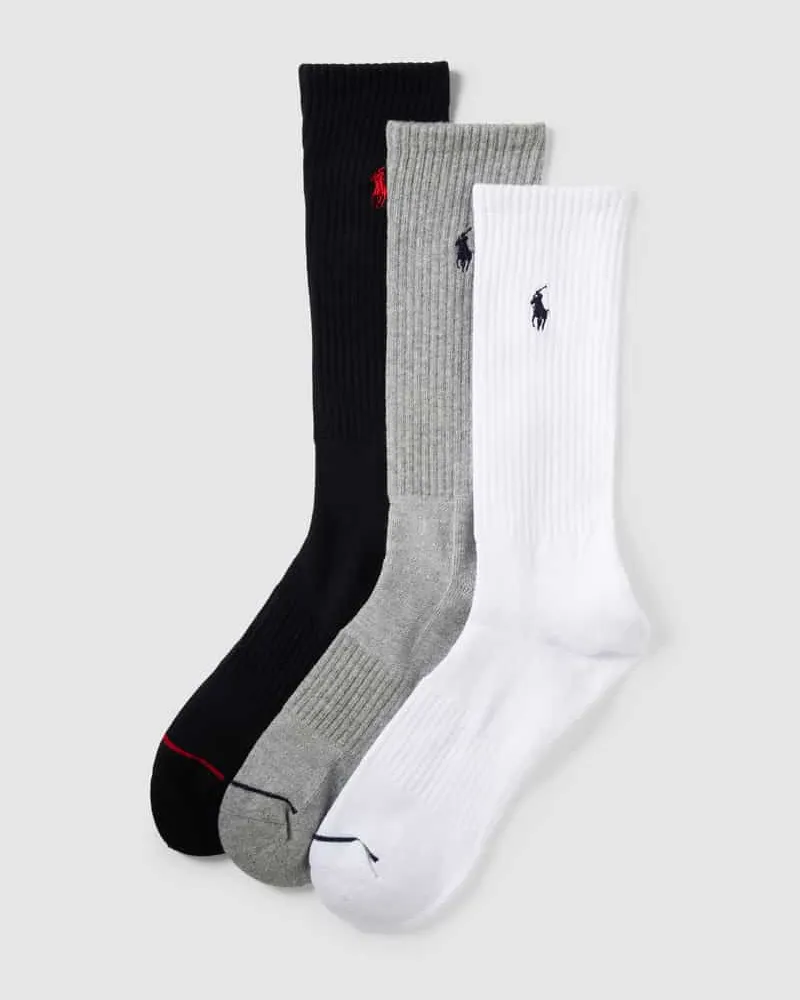 Ralph Lauren Socken mit Logo-Stitching im 3er-Pack Mittelgrau