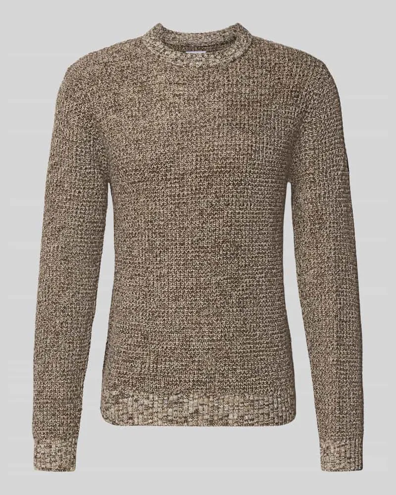 Jack & Jones Strickpullover mit gerippten Abschlüssen Modell 'LIAM Beige