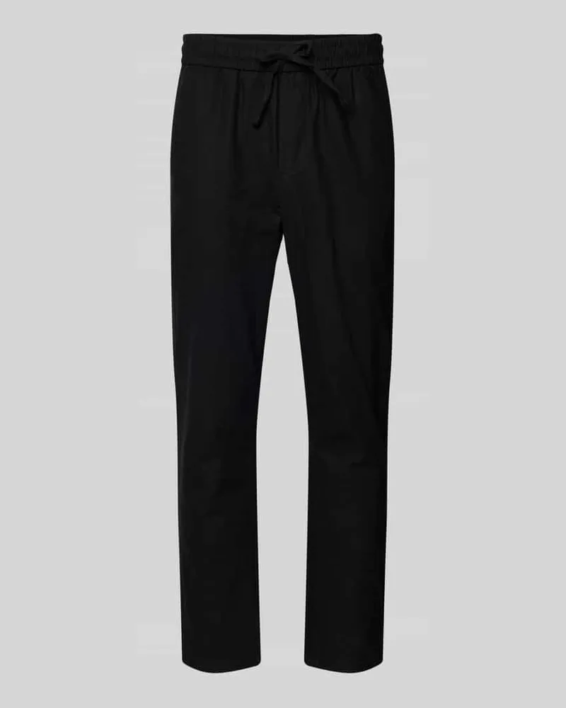 Only & Sons Tapered Leinenhose aus Baumwoll-Leinen-Mix Modell 'LINUS Black