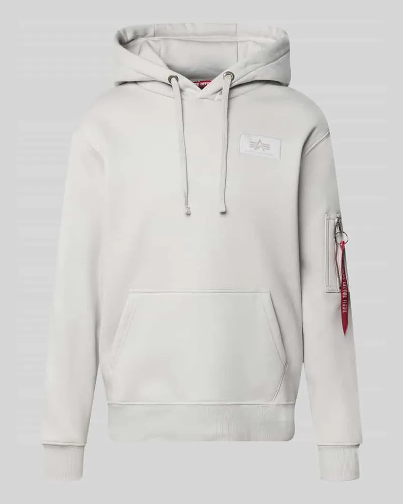 Alpha Industries Hoodie mit Känguru-Tasche Hellgrau