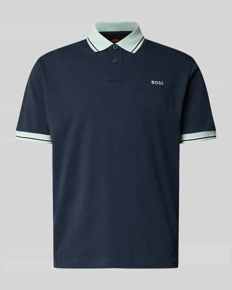 HUGO BOSS Regular Fit Poloshirt aus reiner Baumwolle Modell 'BLOCKS Marine