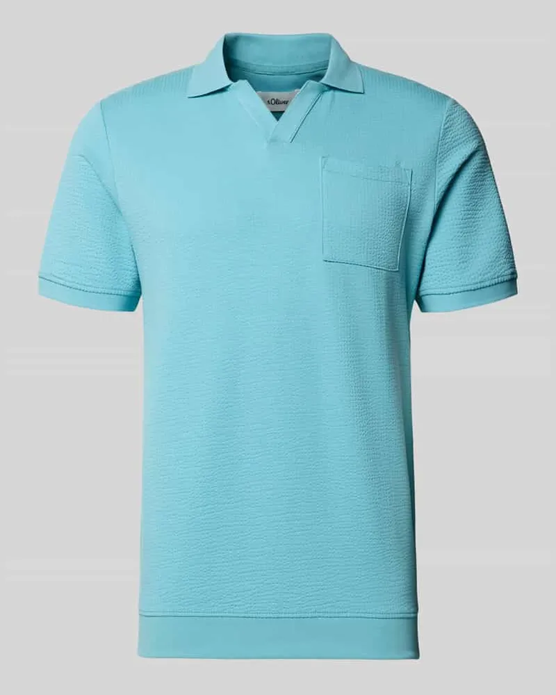 S.Oliver Regular Fit Poloshirt aus Baumwoll-Mix Tuerkis