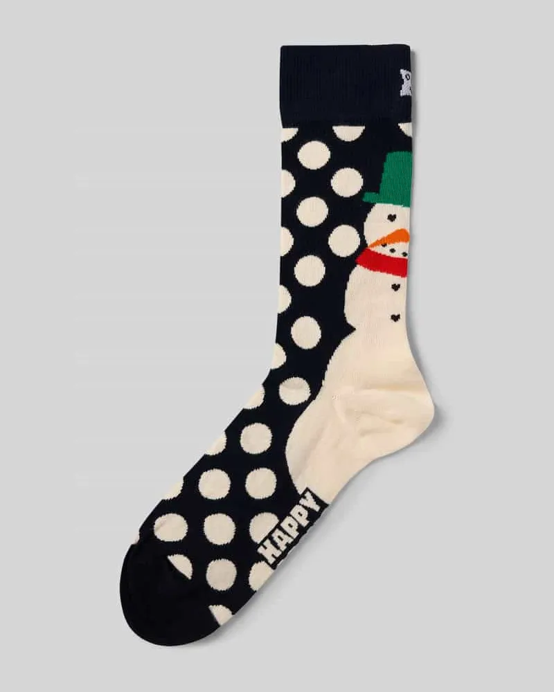 Happy Socks Regular Fit Socken mit Logo-Stitching Modell 'Jumbo Snowman Marine