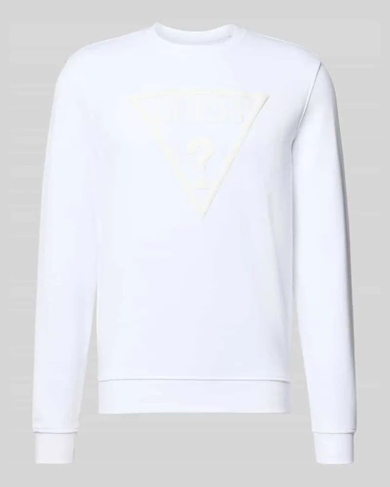Guess Regular Fit Sweatshirt mit Logo-Detail Modell 'Audley Weiss