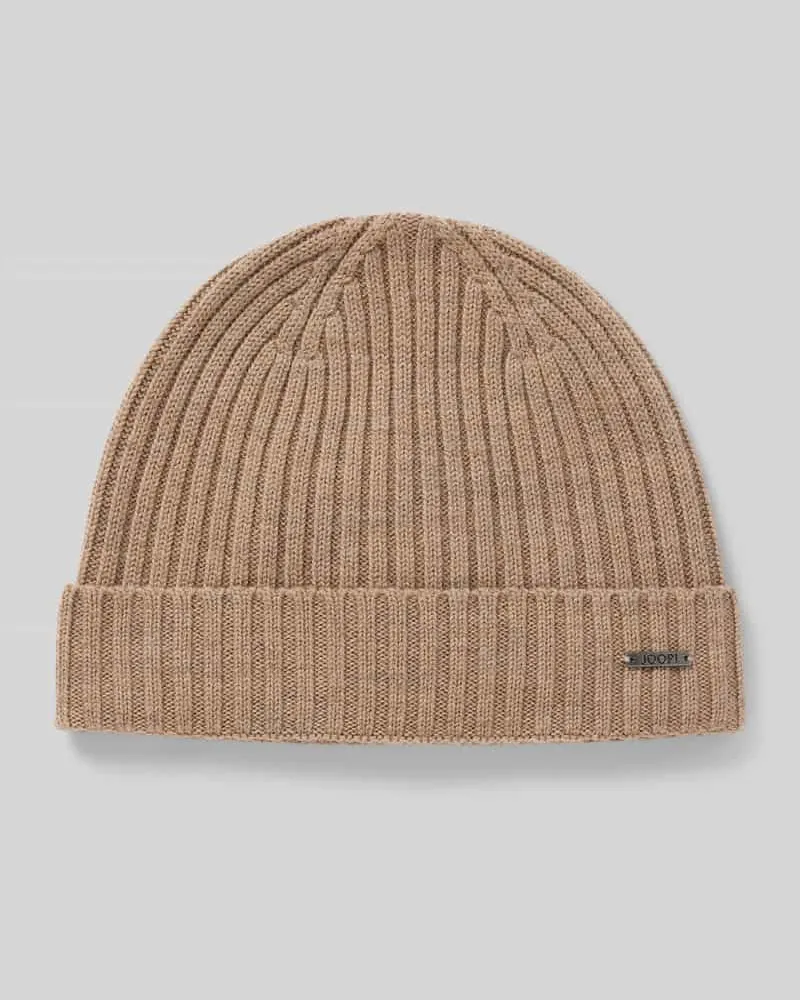 JOOP! Beanie aus Wolle mit Label-Detail Modell 'FRANCIS 