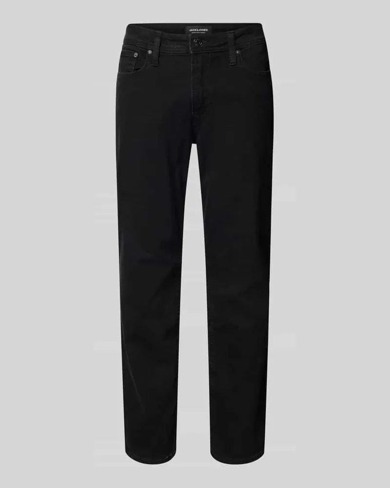Jack & Jones Straight Fit Jeans im 5-Pocket-Design Modell 'CLARK Black