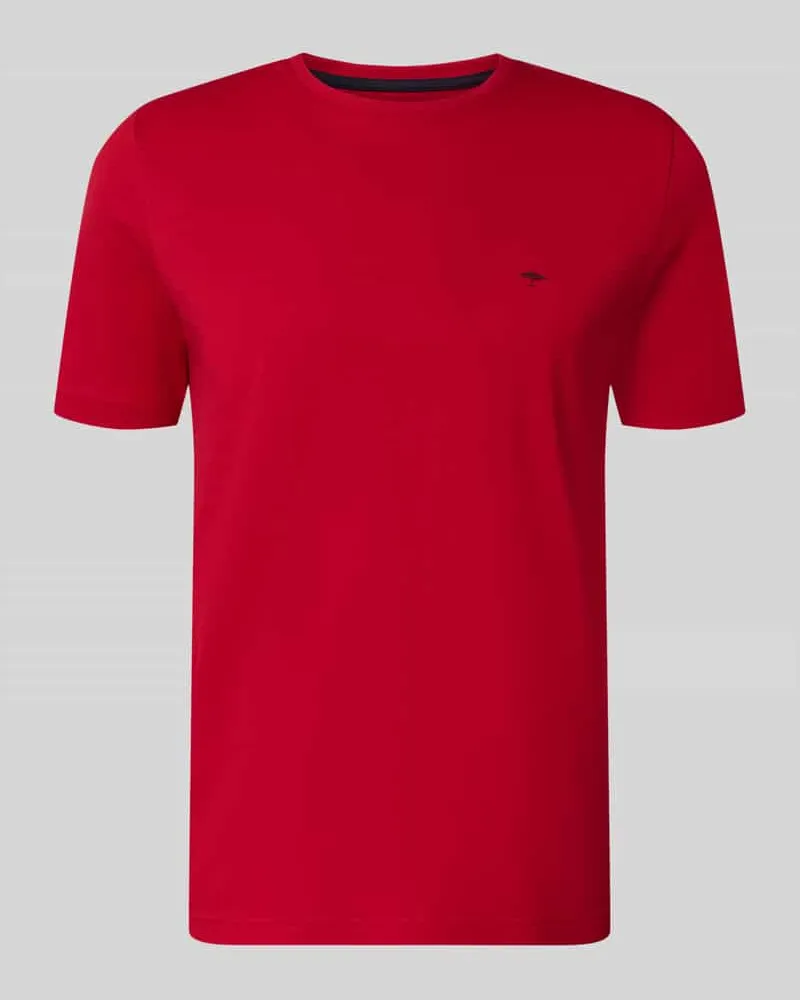 Fynch-Hatton T-Shirt mit Rundhalsausschnitt und Label-Stitching Rot