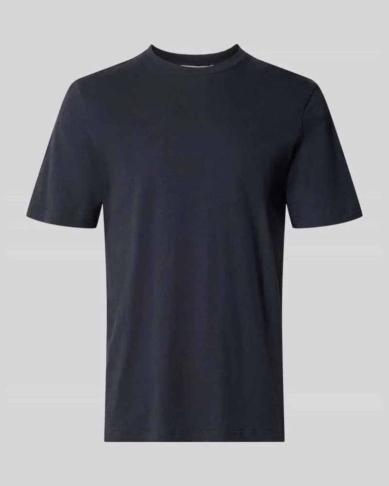 Tiger of Sweden T-Shirt mit geripptem Rundhalsausschnitt Modell 'Olaf Dunkelblau