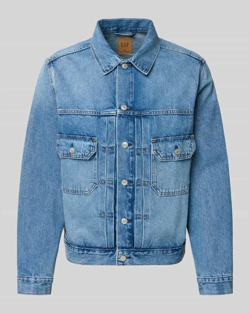 GAP Regular Fit Jeansjacke mit Umlegekragen Modell 'MENDOCINO Jeansblau