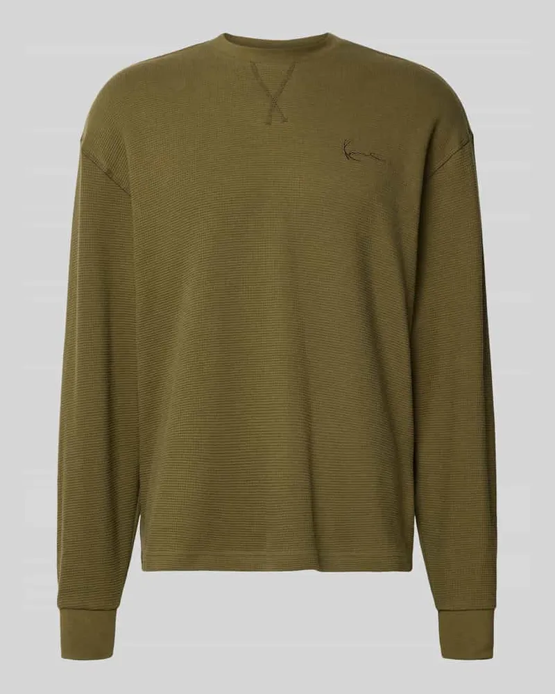 Karl Kani Longsleeve mit Label-Stitching Petrol