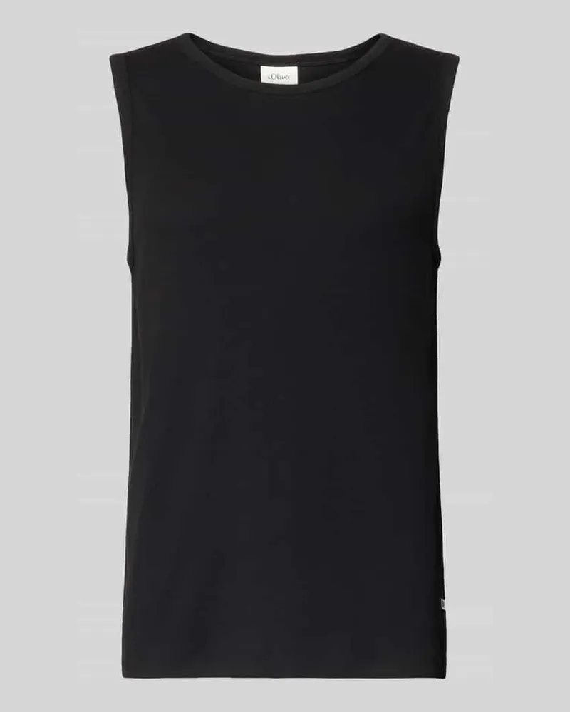 S.Oliver Slim Fit Tank Top aus Baumwoll-Mix Black