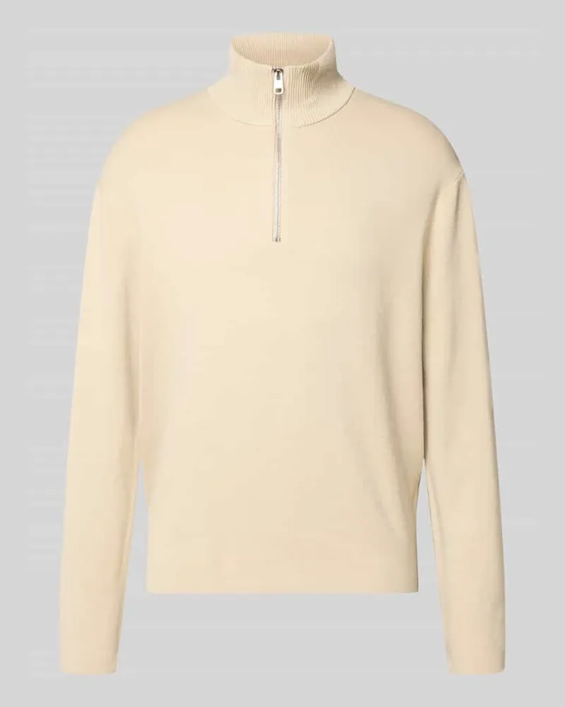 Selected Relaxed Fit Troyer aus Viskose-Mix Modell 'TELLER Offwhite