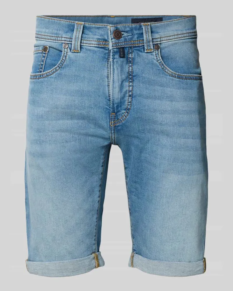 Pierre Cardin Straight Fit Shorts in Denim-Optik Hellblau