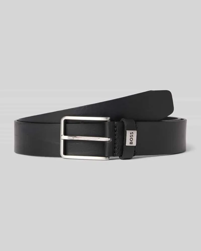 HUGO BOSS Ledergürtel mit Label-Prägung Modell 'ELIO Black