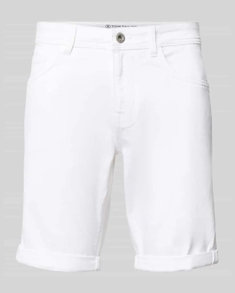Tom Tailor Slim Fit Jeansshorts aus Baumwoll-Mix Offwhite